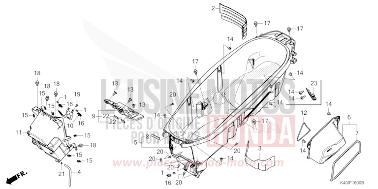 FRAME BODY for Dominator 250 PEARL CRESCENT WHITE-A (NH139) from 1990